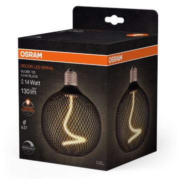 Himmennettävä LED-polttimo DECOR FILAMENT G125 E27/3,5W/230V 1800K musta - Osram