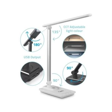 Himmennettävä LED-pöytävalaisin kanssa USB LED/9W/230V 3000K/4000K/5500K valkoinen