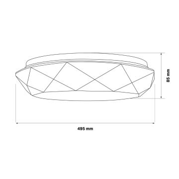 Himmennettävä LED-valaisin kylpyhuoneeseen GALAXY LED/72W/230V halkaisija 49 cm 3000-6000K IP44 + kauko-ohjaus