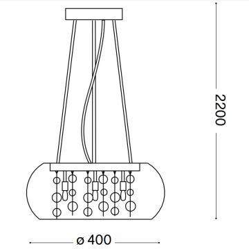 Ideal Lux - Kattokruunu johdossa AUDI 5xG9/40W/230V läpinäkyvä