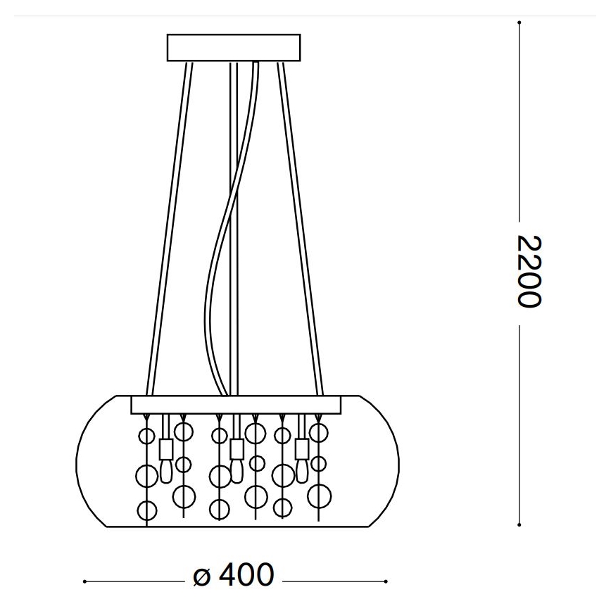 Ideal Lux - Kattokruunu johdossa AUDI 5xG9/40W/230V läpinäkyvä