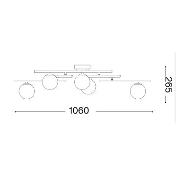 Ideal Lux - Kiinteä LED-kattokruunu ATLAS 5xG9/3W/230V musta