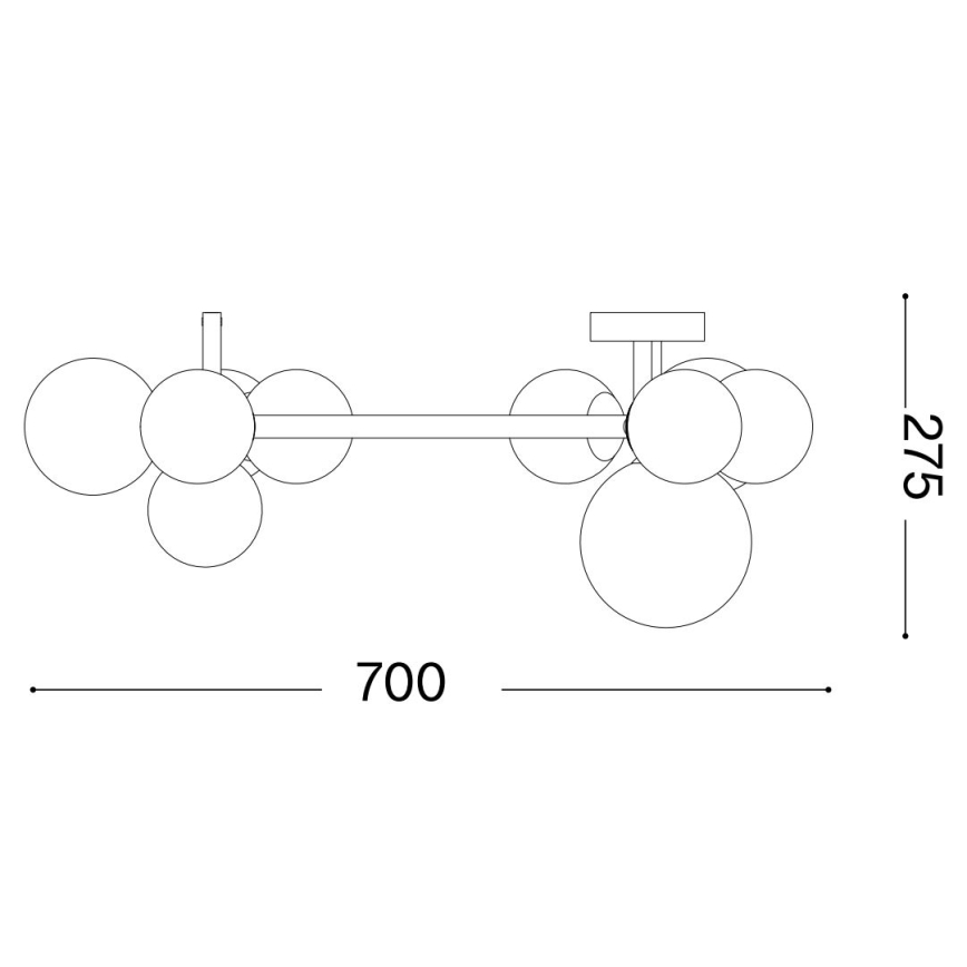 Ideal Lux - Kiinteä LED-kattokruunu PERLAGE 10xG9/3W/230V kulta