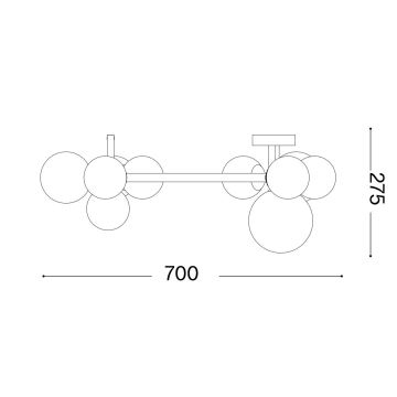 Ideal Lux - Kiinteä LED-kattokruunu PERLAGE 10xG9/3W/230V kulta/valkoinen