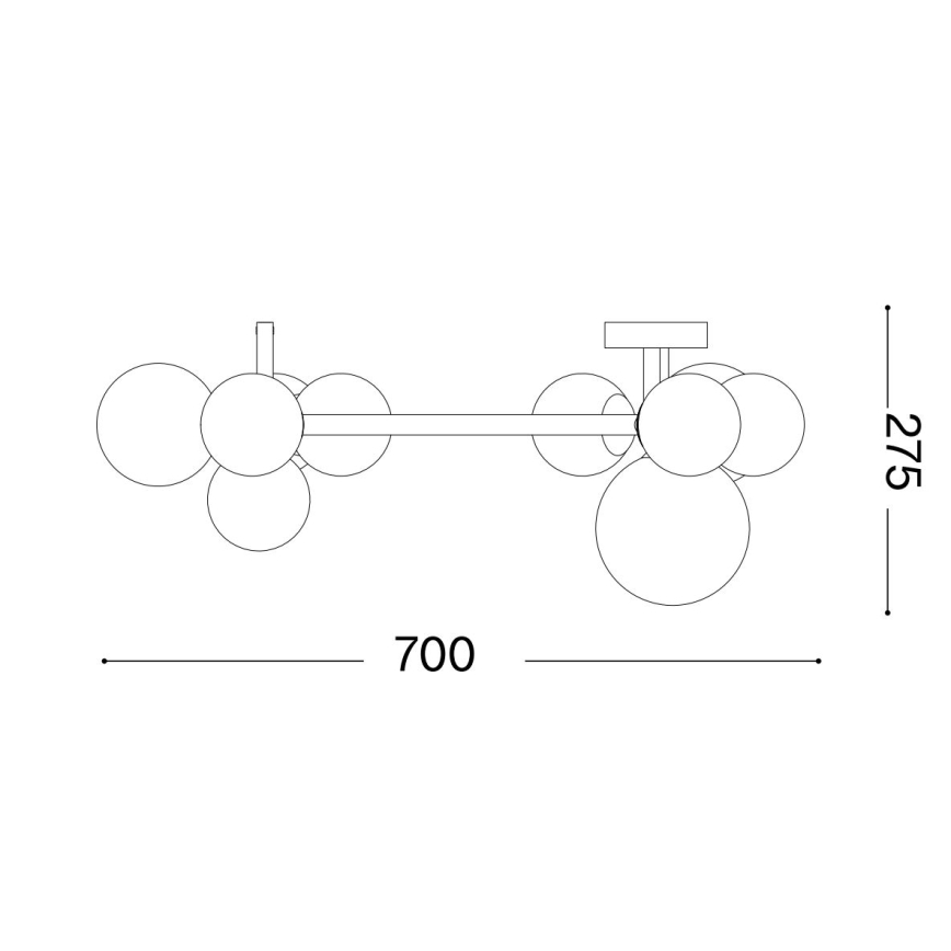 Ideal Lux - Kiinteä LED-kattokruunu PERLAGE 10xG9/3W/230V musta