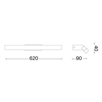 Ideal Lux - Kylpyhuoneen LED-peilivalo RIFLESSO LED/17W/230V 62 cm IP44 kromi