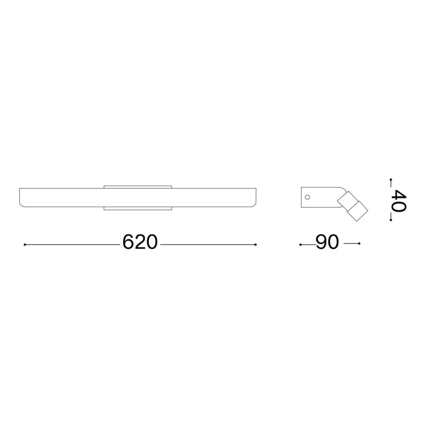 Ideal Lux - Kylpyhuoneen LED-peilivalo RIFLESSO LED/17W/230V 62 cm IP44 kromi