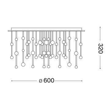 Ideal Lux - LED-himmennyskattokruunu ARMONY LED/61W/230V halkaisija 60 cm