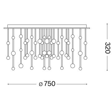 Ideal Lux - LED-himmennyskattokruunu ARMONY LED/77W/230V halkaisija 75 cm