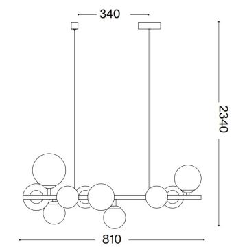 Ideal Lux - LED-kattokruunu johdossa PERLAGE 10xG9/3W/230V kulta