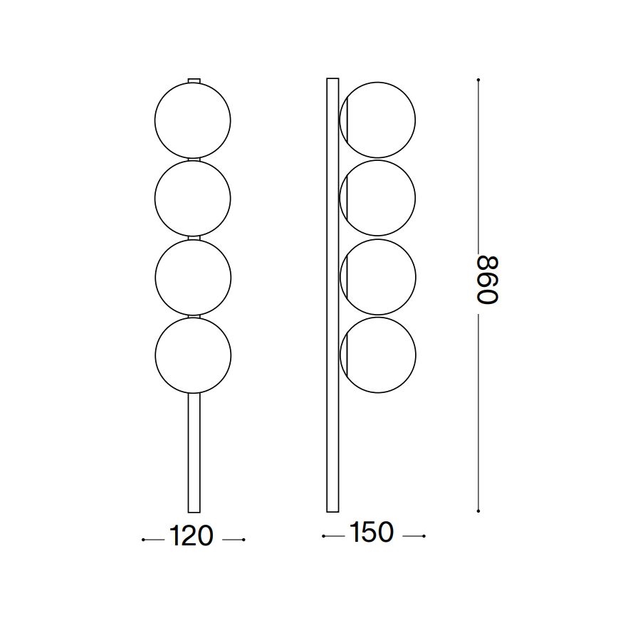 Ideal Lux - LED-kattovalaisin BINOMIO 4xG9/3W/230V kulta