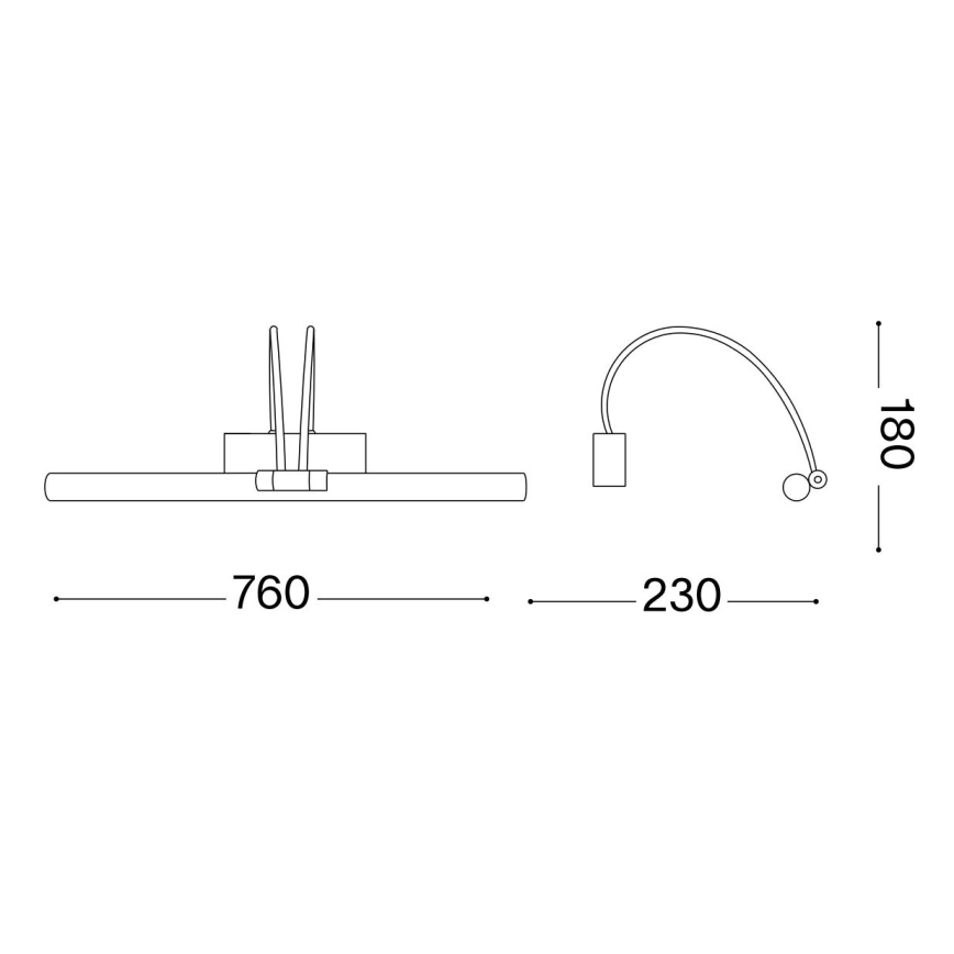 Ideal Lux - LED-kuvavalo BOW LED/8W/230V 76 cm kulta