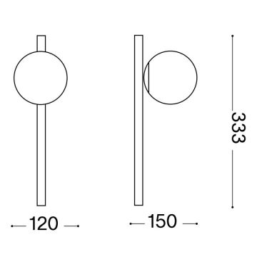 Ideal Lux - LED-seinävalaisin BINOMIO 1xG9/3W/230V kulta