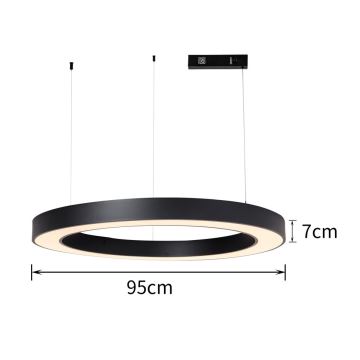 Immax NEO 07211L - Himmennettävä LED-kattokruunu johdossa PASTEL LED/68W/230V 2700-6500K Tuya musta + kauko-ohjaus