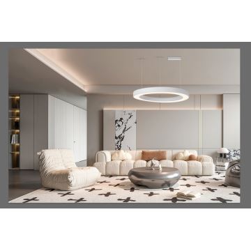 Immax NEO 07214L - Himmennettävä LED-kattokruunu johdossa PASTEL LED/68W/230V 2700-6500K valkoinen 95 cm Tuya + kauko-ohjaus