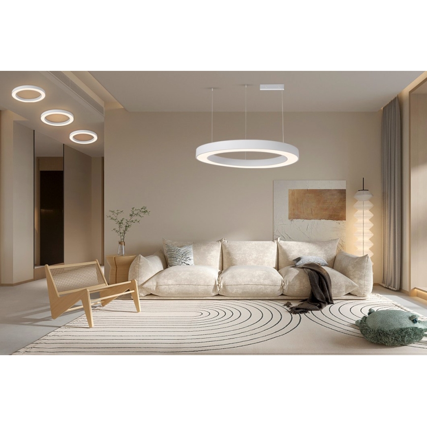 Immax NEO 07214L - Himmennettävä LED-kattokruunu johdossa PASTEL LED/68W/230V 2700-6500K valkoinen 95 cm Tuya + kauko-ohjaus