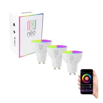 Immax NEO 07724C - SETTI 3x LED RGB+CCT Himmennettävä lamppu GU10/5,5W/230V 2700K Wi-Fi Tuya