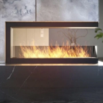 InFire - Kulma BIO takka 120x50 cm 3kW molemminpuolinen