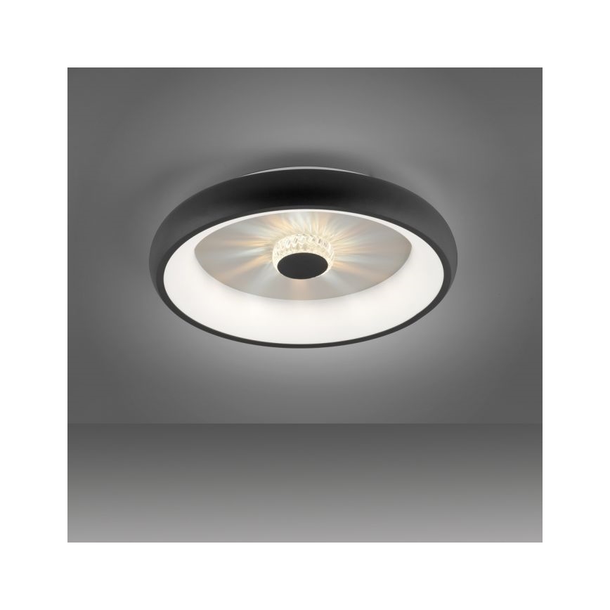 JUST LIGHT. 14384-18 - Himmennettävä LED-kattovalaisin VERTIGO LED/29W/230V 2700-5000K musta + kauko-ohjaus