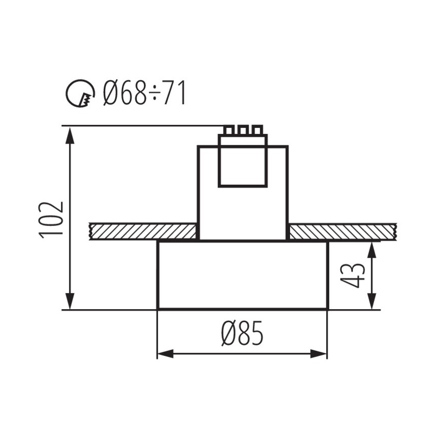 Kanlux 27579 - Upotettava valaisin MINI RITI 1xGU10 / 25W / 230V valkoinen