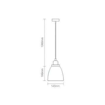 Kattokruunu johdossa 1xE27/60W/230V halkaisija 14 cm