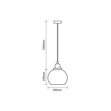 Kattokruunu johdossa 1xE27/60W/230V halkaisija 25 cm