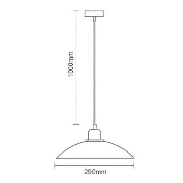 Kattokruunu johdossa 1xE27/60W/230V halkaisija 29 cm musta