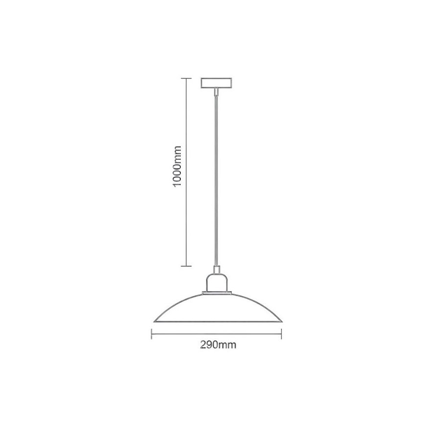 Kattokruunu johdossa 1xE27/60W/230V halkaisija 29 cm musta