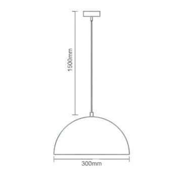 Kattokruunu johdossa 1xE27/60W/230V halkaisija 30 cm musta