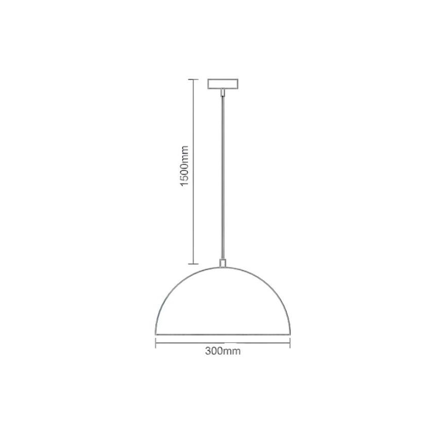 Kattokruunu johdossa 1xE27/60W/230V halkaisija 30 cm musta