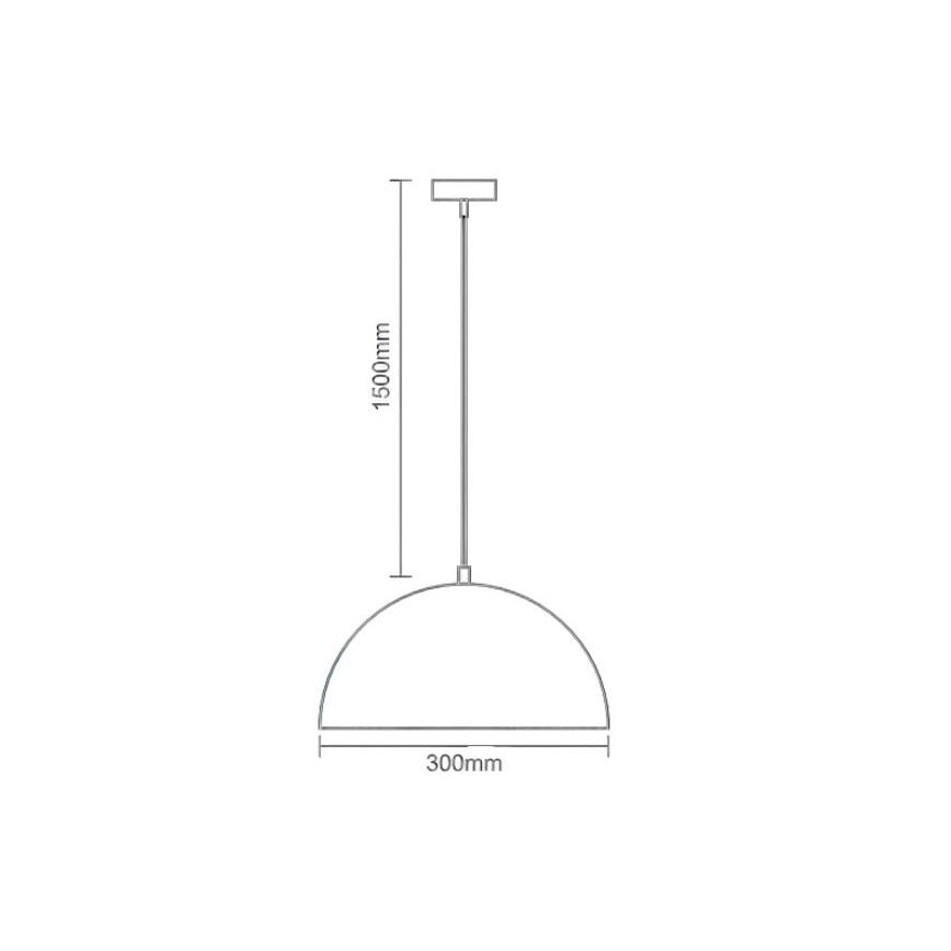 Kattokruunu johdossa 1xE27/60W/230V halkaisija 30 cm valkoinen