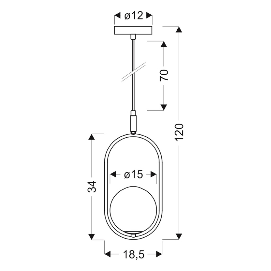 Kattokruunu johdossa CORDEL 1xG9/28W/230V kulta