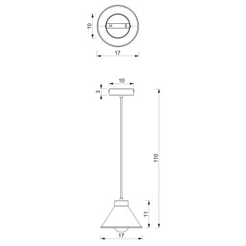 Kattokruunu johdossa DEMET 1xE27/60W/230V musta/kultainen