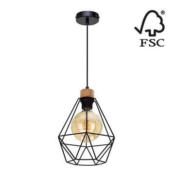 Kattokruunu johdossa DIAMENT 1xE27/60W/230V tammi – FSC sertifioitu