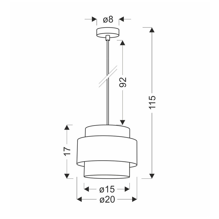 Kattokruunu johdossa HARE 1xE27/60W/230V harmaa/mattakromi