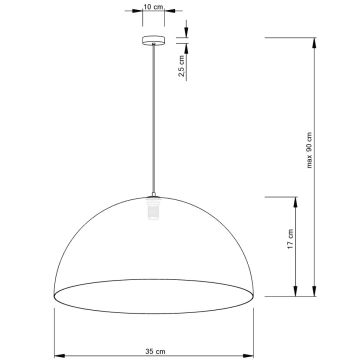 Kattokruunu johdossa SFERA 1xE27/60W/230V halkaisija 35 cm harmaa/kulta