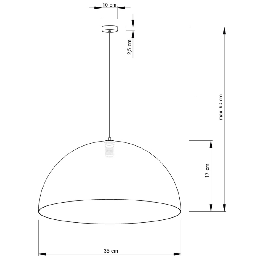 Kattokruunu johdossa SFERA 1xE27/60W/230V halkaisija 35 cm harmaa/kulta