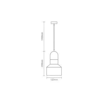 Kattokruunu johdossa TERRAZZO 1xE27/60W/230V halkaisija 12 cm harmaa