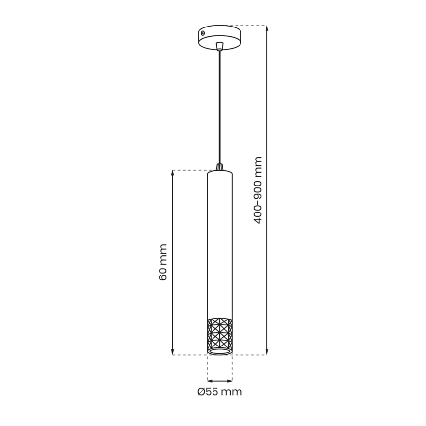 Kattokruunu johdossa TUBI 1xGU10/8W/230V kulta