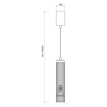 Kattokruunu johdossa VERTICAL 1xGU10/8W/230V musta