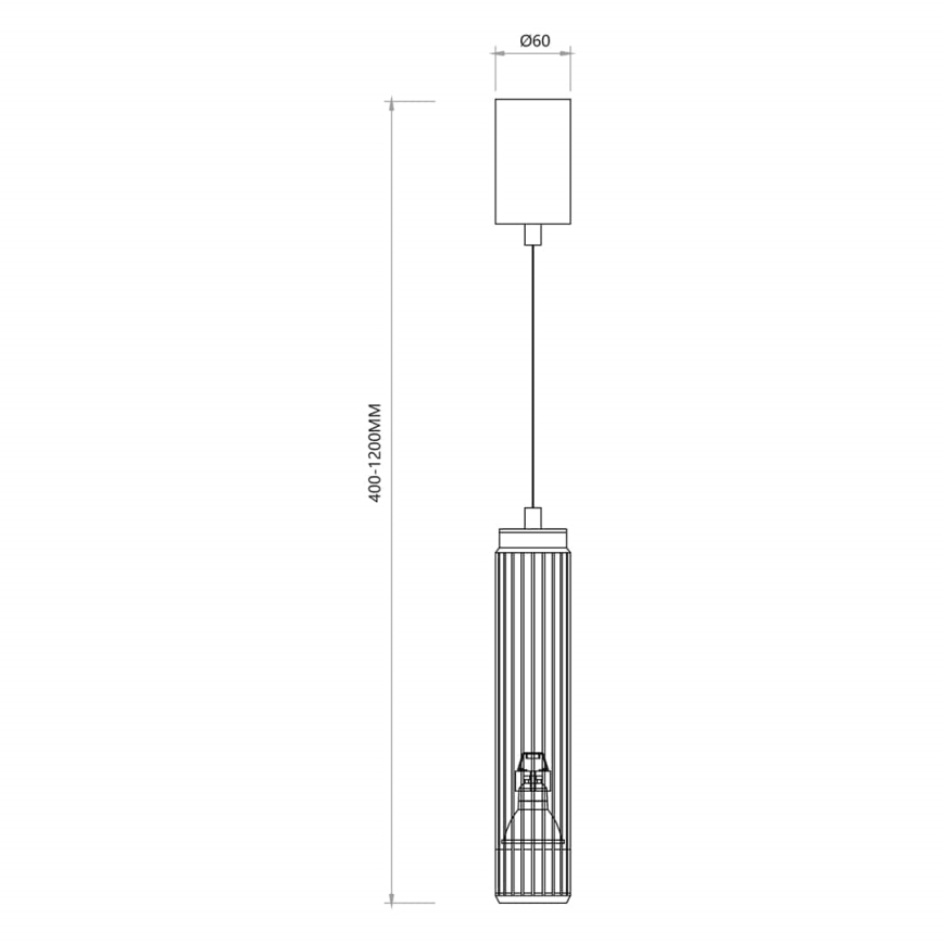 Kattokruunu johdossa VERTICAL 1xGU10/8W/230V musta