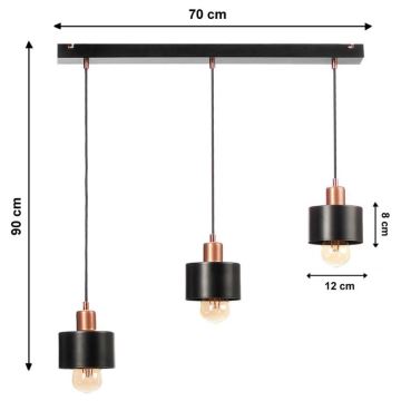 Kattokruunu narulla BODO 3xE27/60W/230V