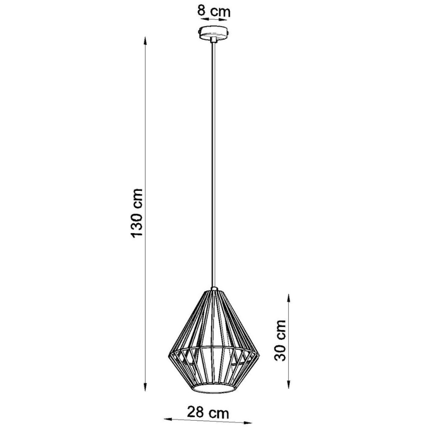 Kattokruunu narulla DEMI 1xE27/60W/230V valkoinen