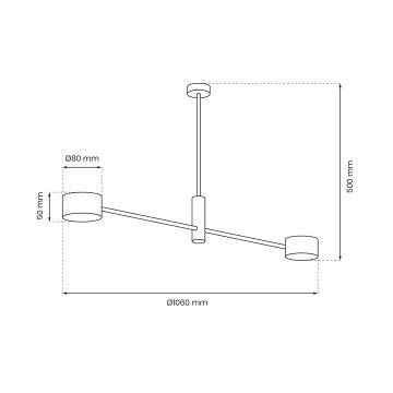 Kattokruunu tangossa CROSS 2xGX53/12W/230V musta/kulta