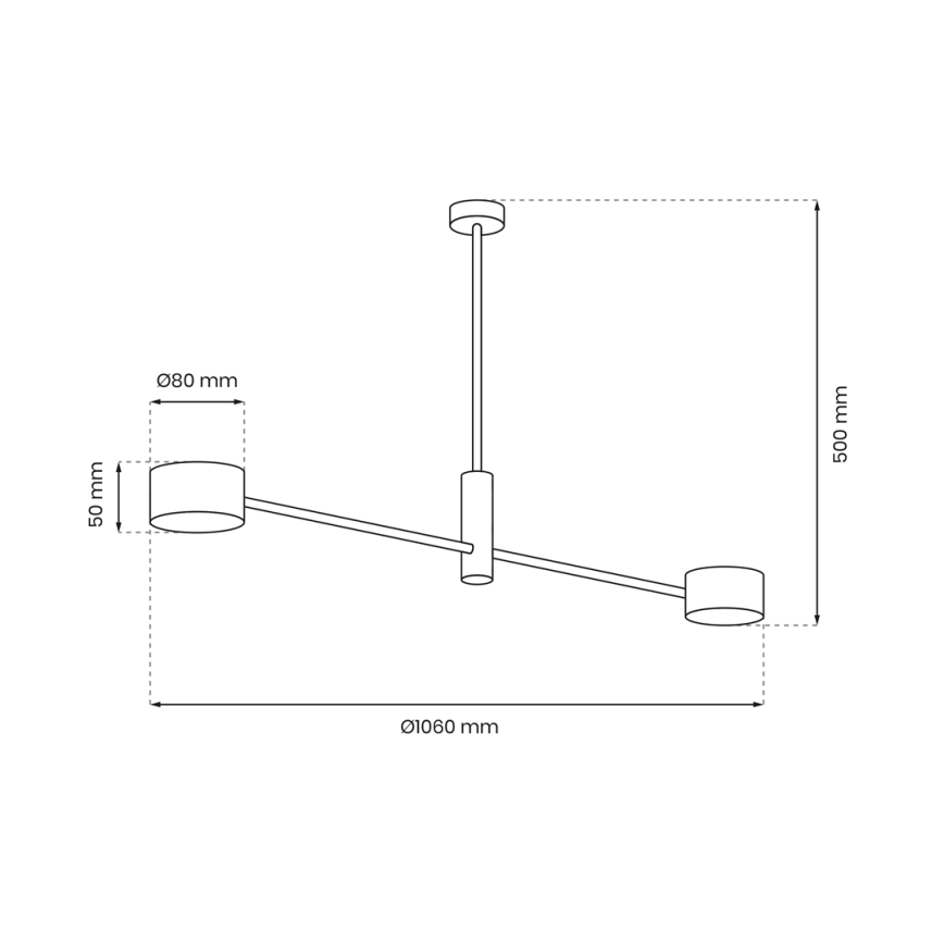 Kattokruunu tangossa CROSS 2xGX53/12W/230V musta/kulta