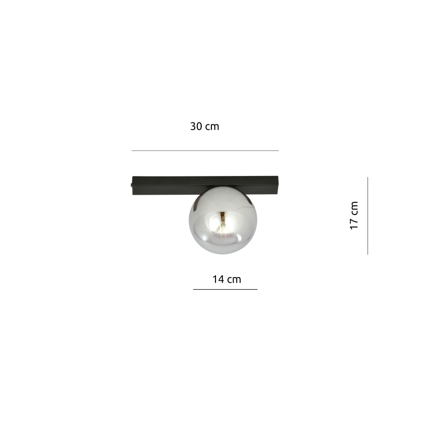 Kattovalo FIT 1xE14/10W/230V musta/harmaa