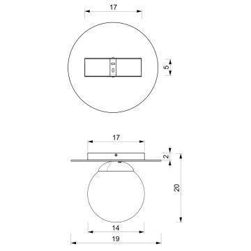 Kattovalo PLATO 1xE14/40W/230V d. 19 cm