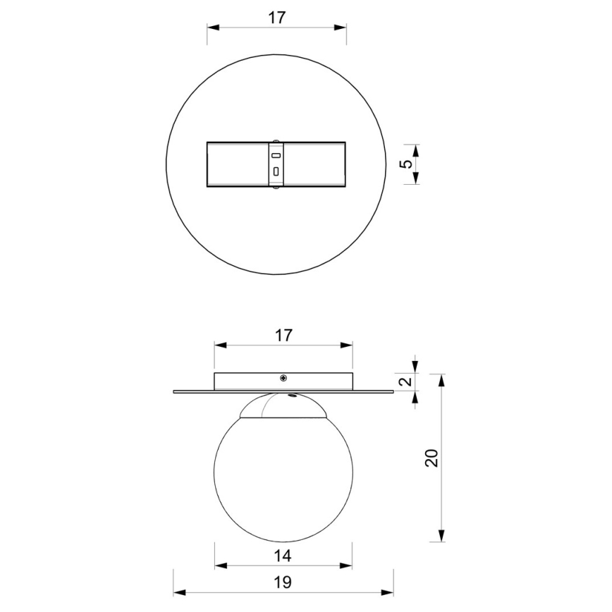 Kattovalo PLATO 1xE14/40W/230V d. 19 cm