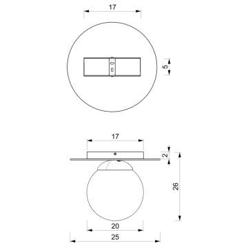 Kattovalo PLATO 1xE14/40W/230V halkaisija 25 cm