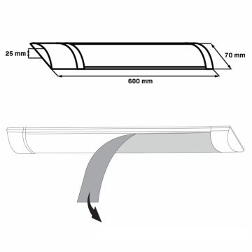 Keittiökaappien alla oleva LED-valo LED/18W/230V 4000K 60 cm valkoinen